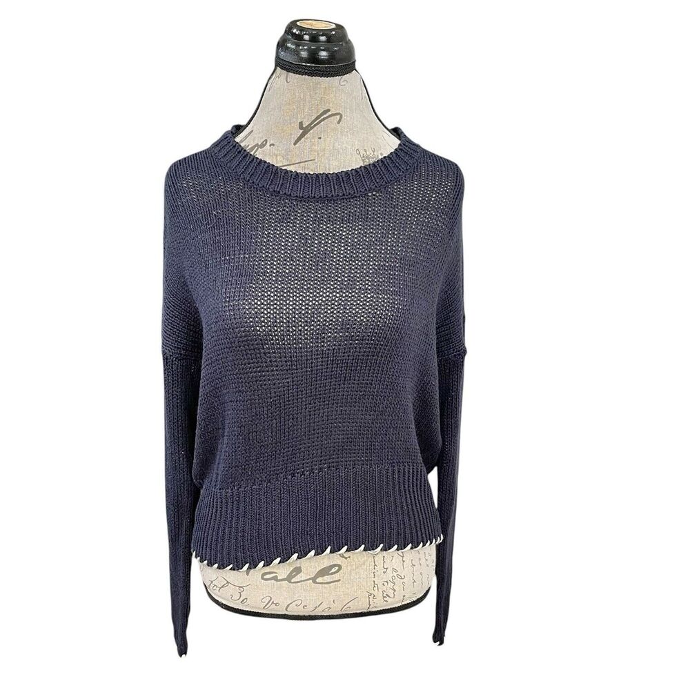 Alya Sweater Womens Size Small Blue Long Sleeve Knit Bohomenian Boho Western